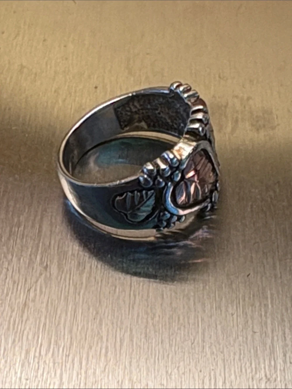 Vintage Coleman Company Black Hills 12K Tri-Color Gold / Sterling Ring SZ 6